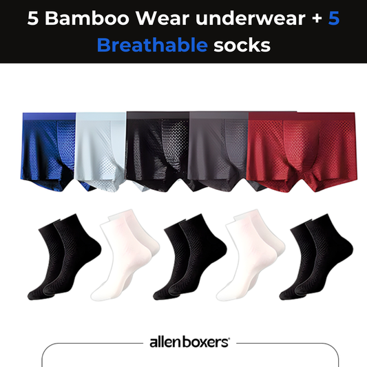 5 Bamboo Wear Underwear + 5 Breathable socks